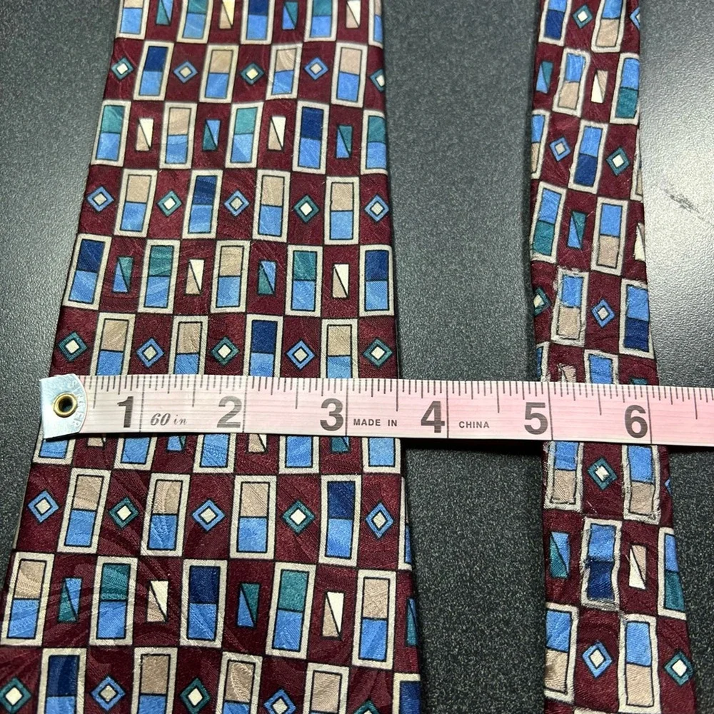 Christian Dior Monsieur Mens Tie Necktie Multicolor Geometric Tied USA Classic